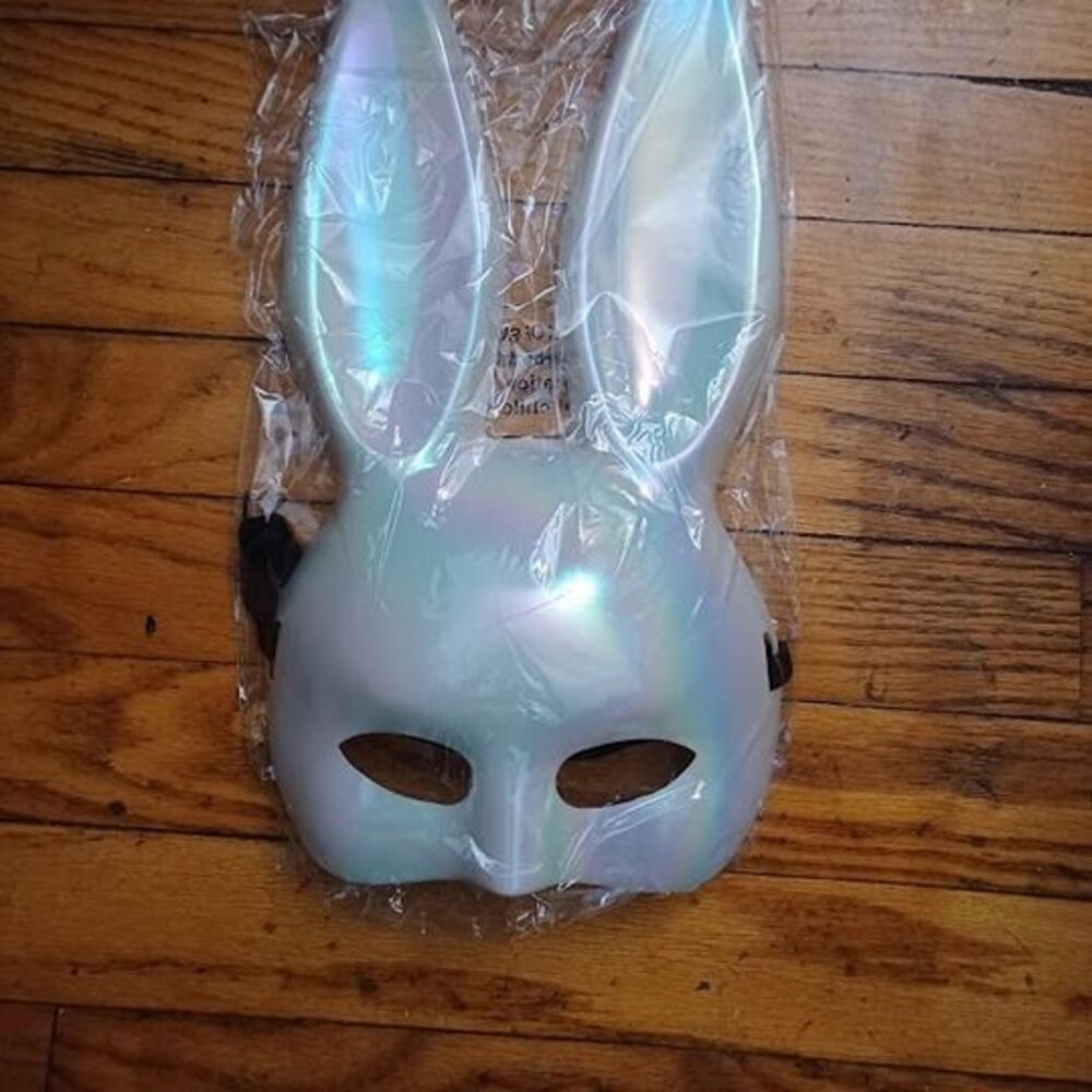 Bunny Rabbit Costume Face Mask Adult Unisex White NEW